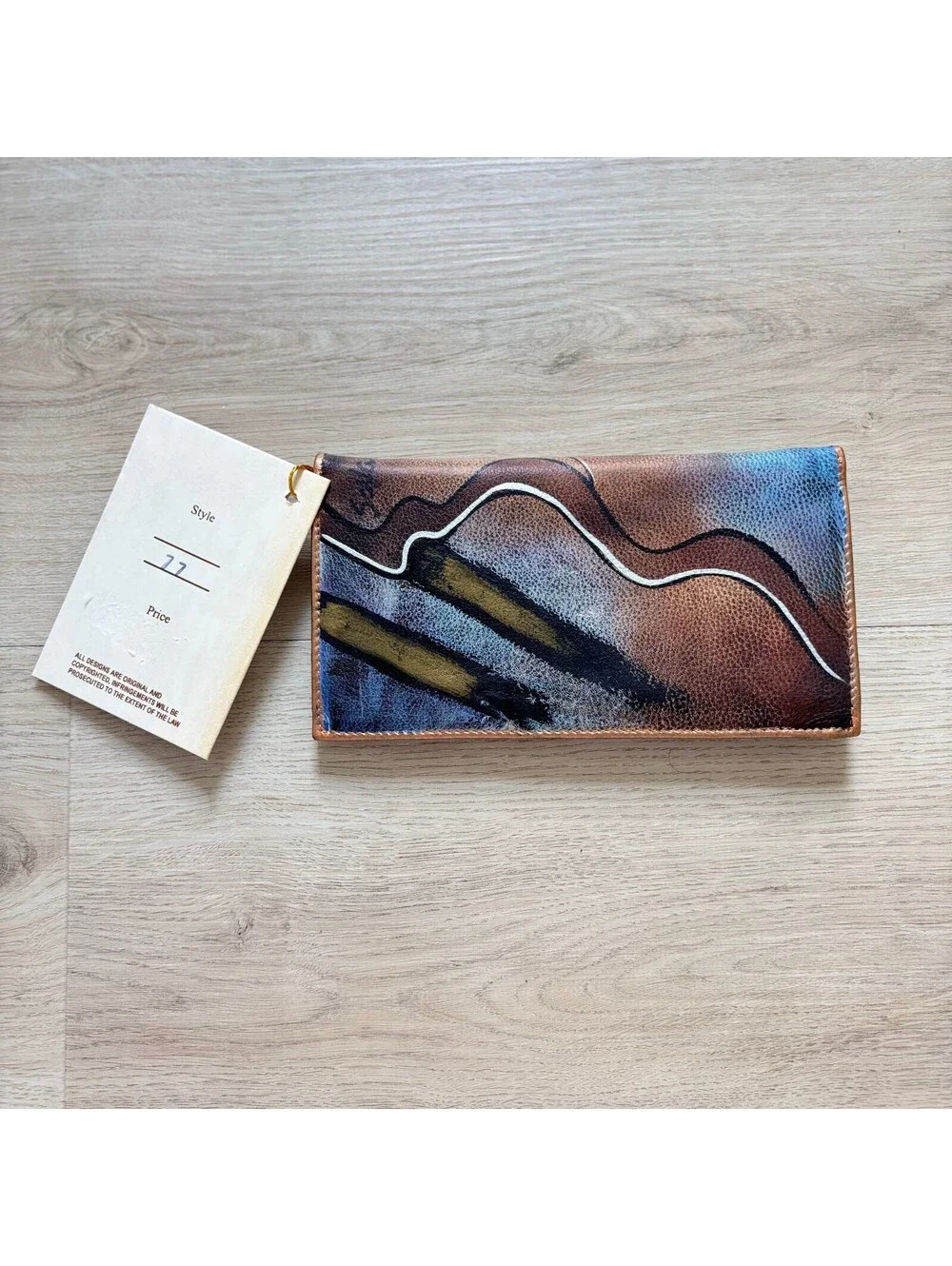 Vintage Sova NWT Women's Handpainted Checkbook Cover Card Holder